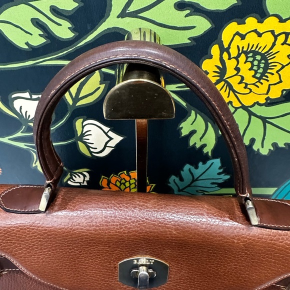 Bally Vintage Brown Leather Turn Lock Bag 1970s 1980s - Picture 8 of 12